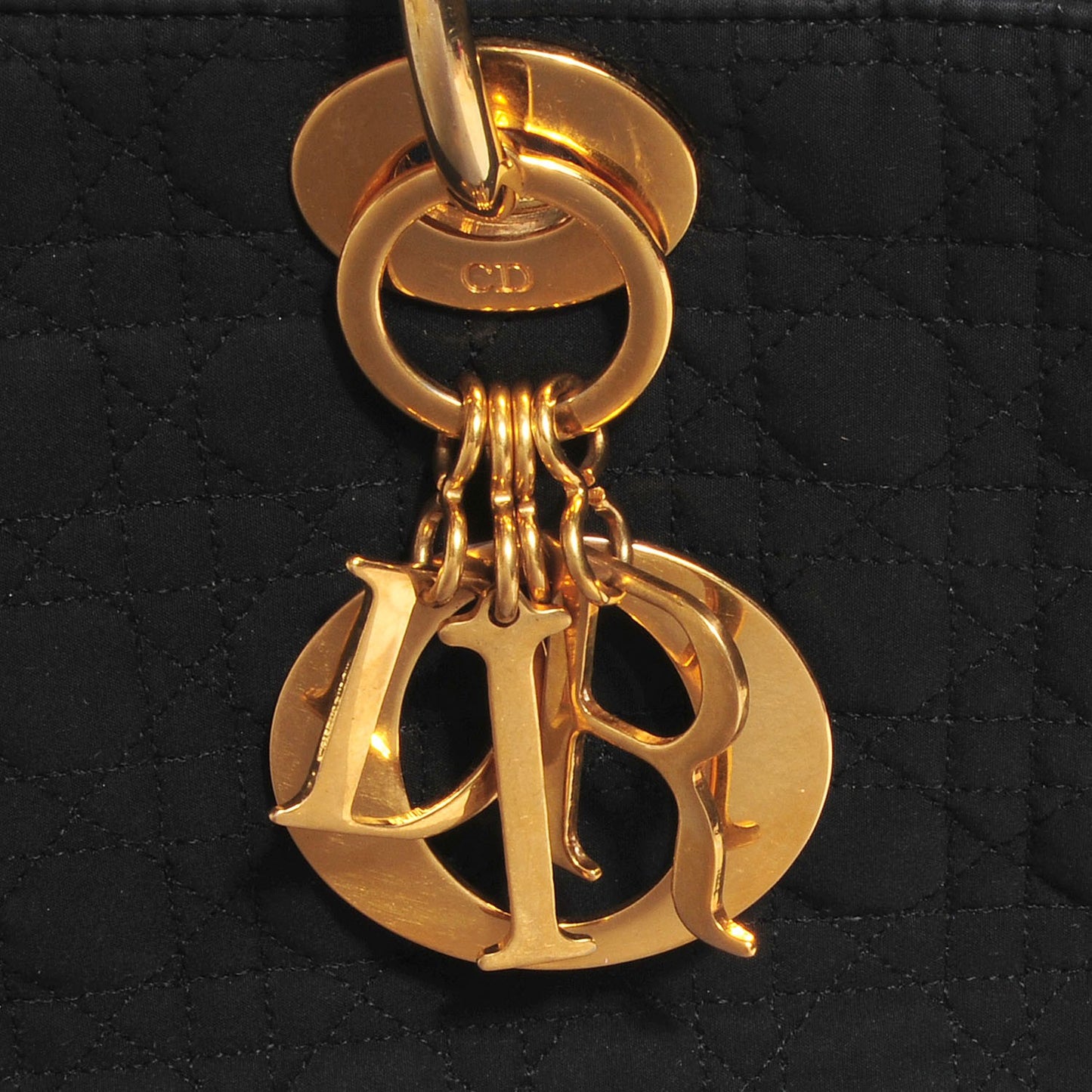 Nylon Cannage Large Lady Dior Black
