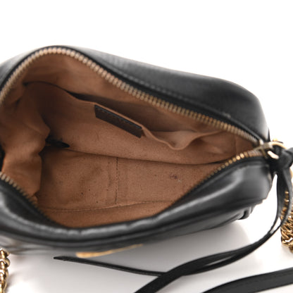 Gucci Calfskin Matelasse Mini GG Marmont Chain Shoulder Bag Black 5 of 15
