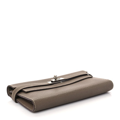 Hermes Chevre Mysore Kelly Longue Wallet Etoupe 4 of 6