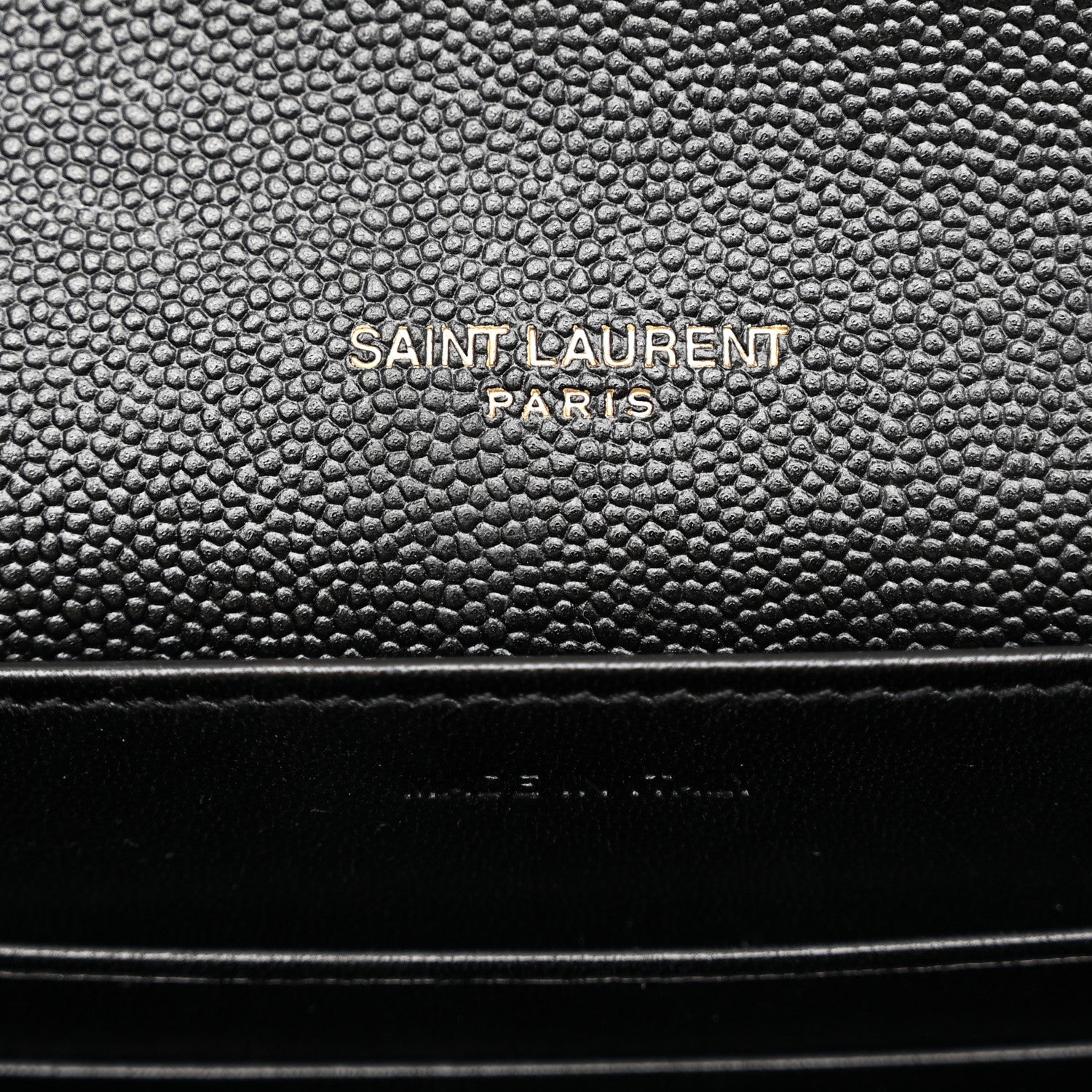 Saint Laurent Grain De Poudre Monogram Cassandra Chain Wallet Black 6 of 9