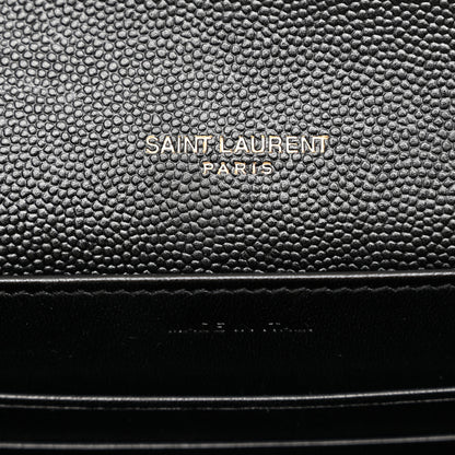 Saint Laurent Grain De Poudre Monogram Cassandra Chain Wallet Black 6 of 9