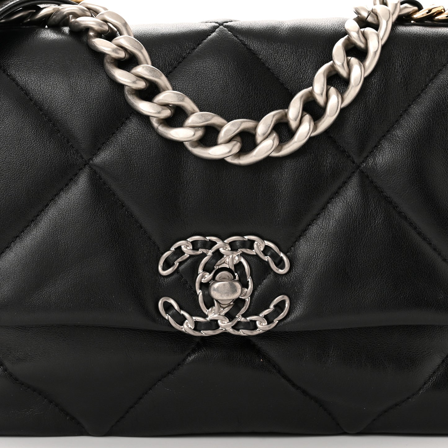 Goatskin Quilted Medium Chanel 19 Flap Black