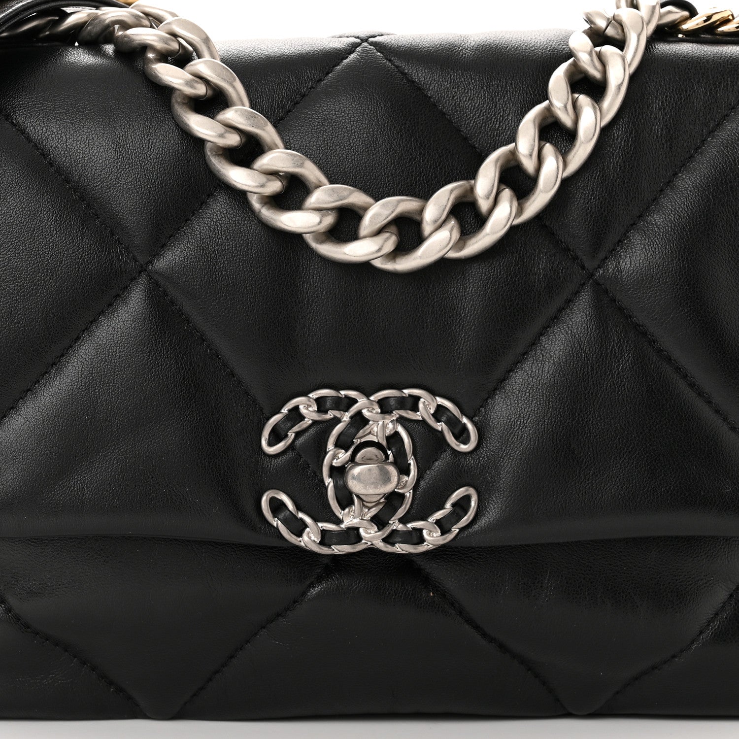 Chanel Goatskin Quilted Medium Chanel 19 Flap Black 8 of 10