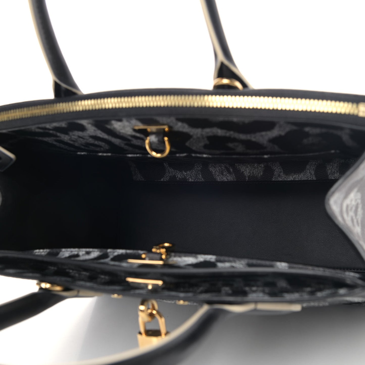 Canvas Calfskin Wild Animal Print City Steamer MM Black