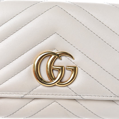 Gucci Calfskin Matelasse GG Marmont Continental Wallet Mystic White 12 of 17
