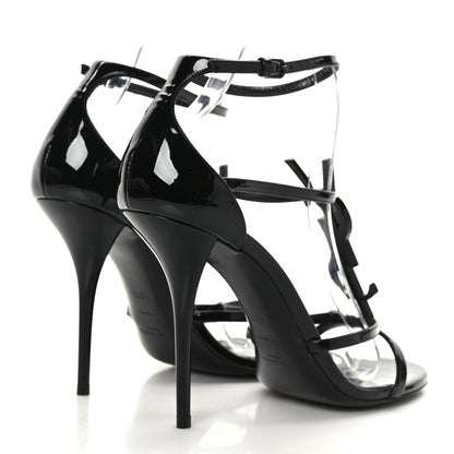 Saint Laurent Patent Cassandra 100 Ankle Strap Sandals 40.5 Black 4 of 7