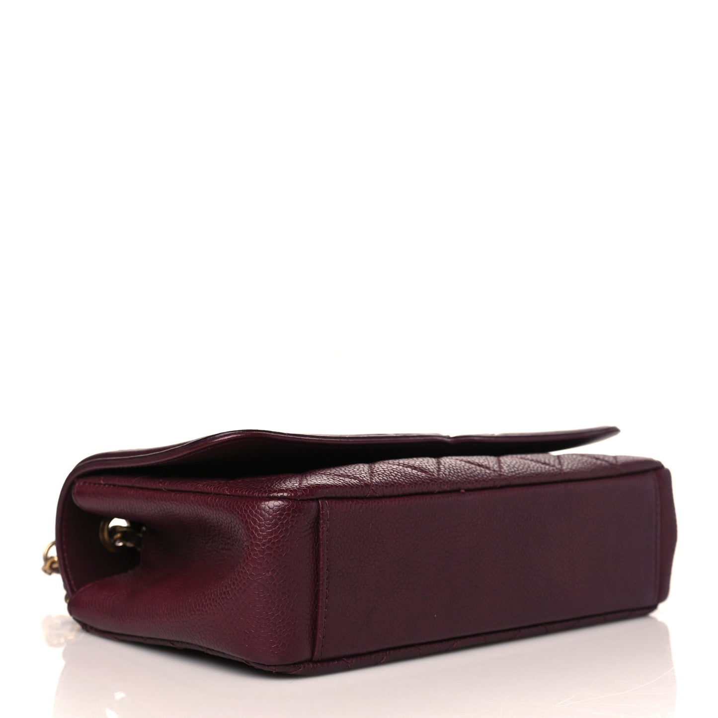 Caviar Quilted Small CC Filigree Flap Burgundy