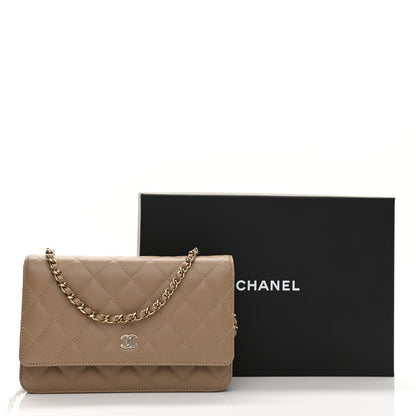 Chanel Caviar Quilted Wallet On Chain WOC Beige 12 of 12