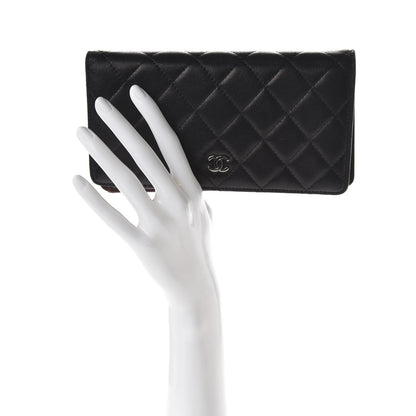 Chanel Lambskin Quilted Yen Wallet Black 2 of 8