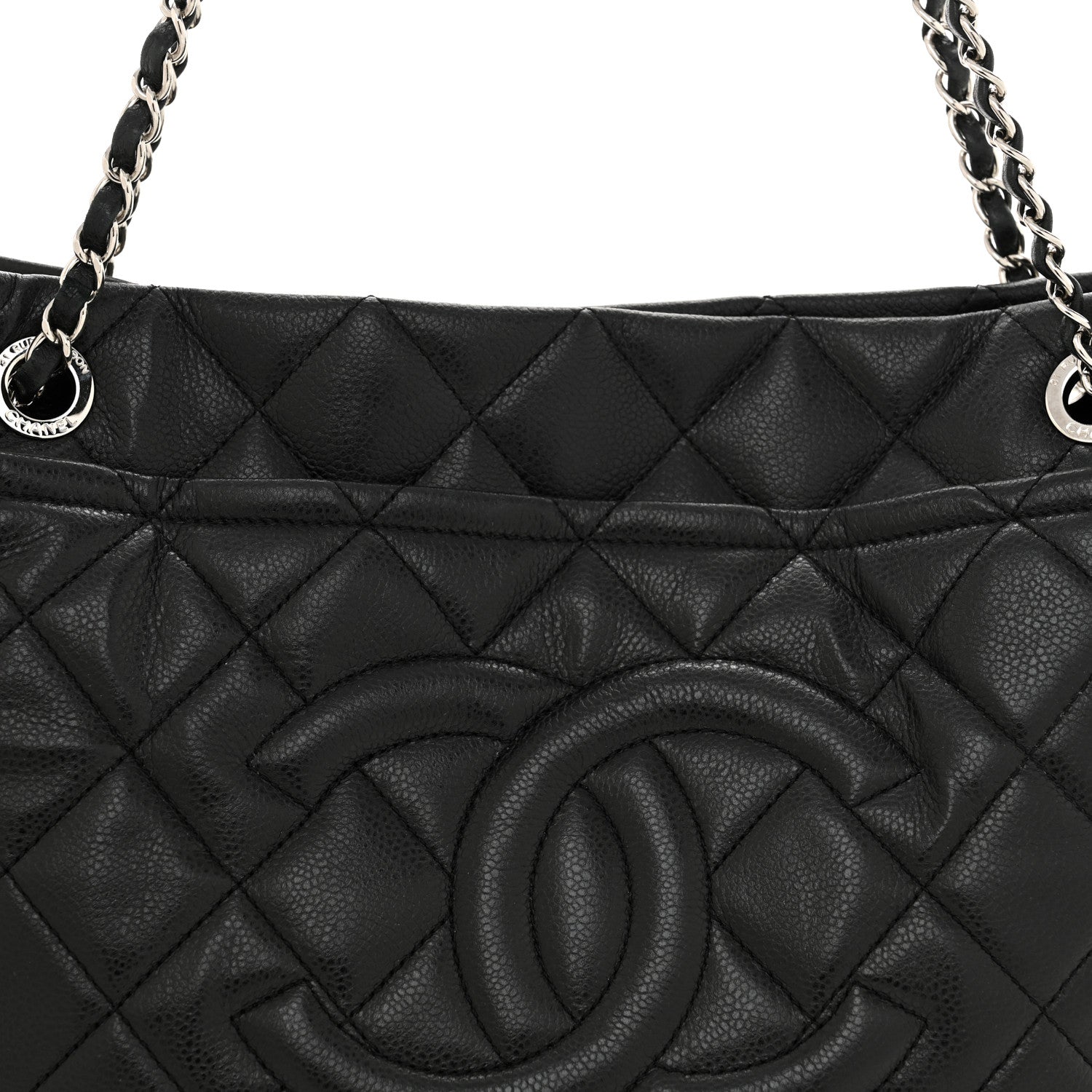 Chanel Caviar Quilted CC Timeless Soft Tote Black 8 of 15