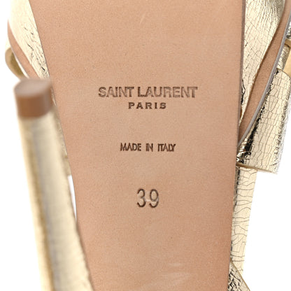 Saint Laurent Supercrack Calfskin Tribute 105 Platform Sandals 39 Platino 7 of 8