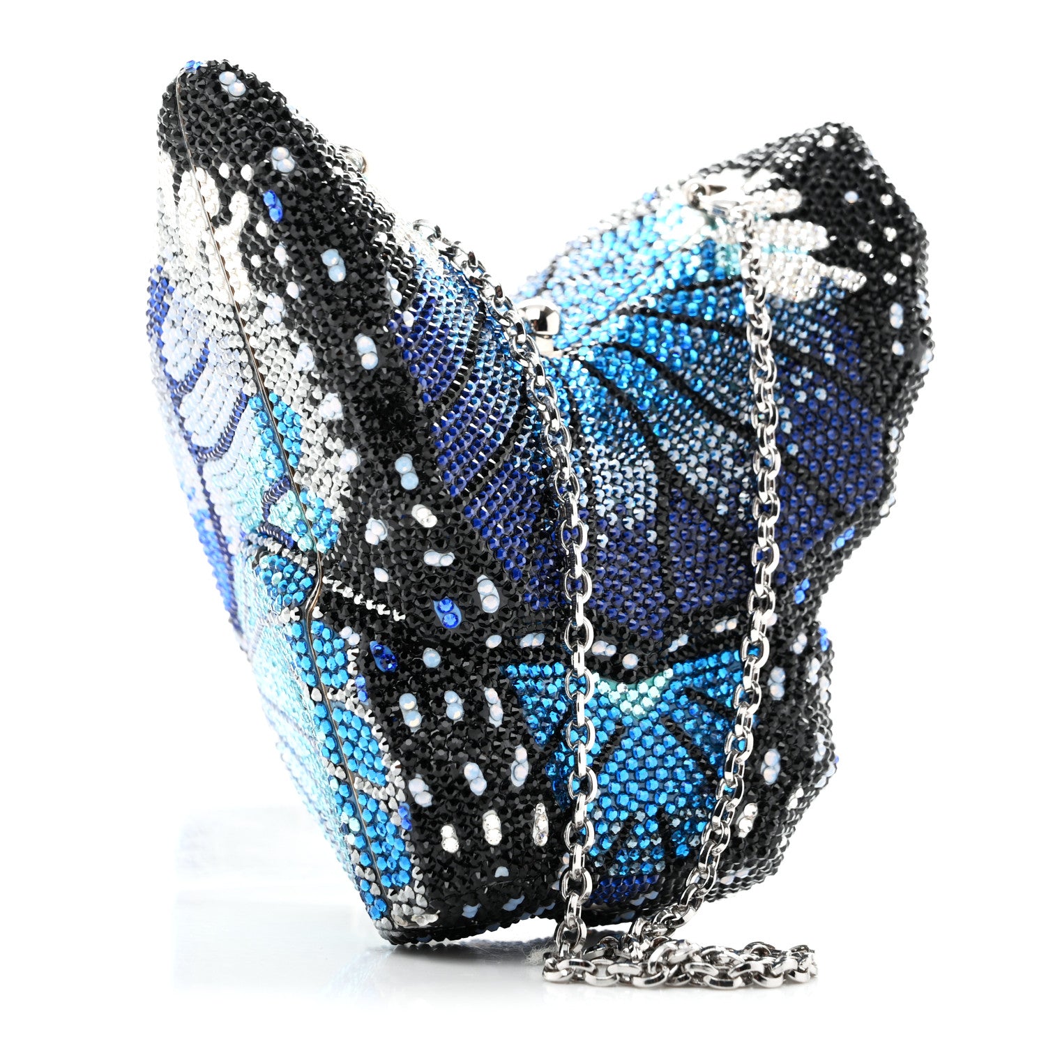 Judith Leiber Crystal Butterfly Mariposa Minaudiere Clutch Blue 3 of 13