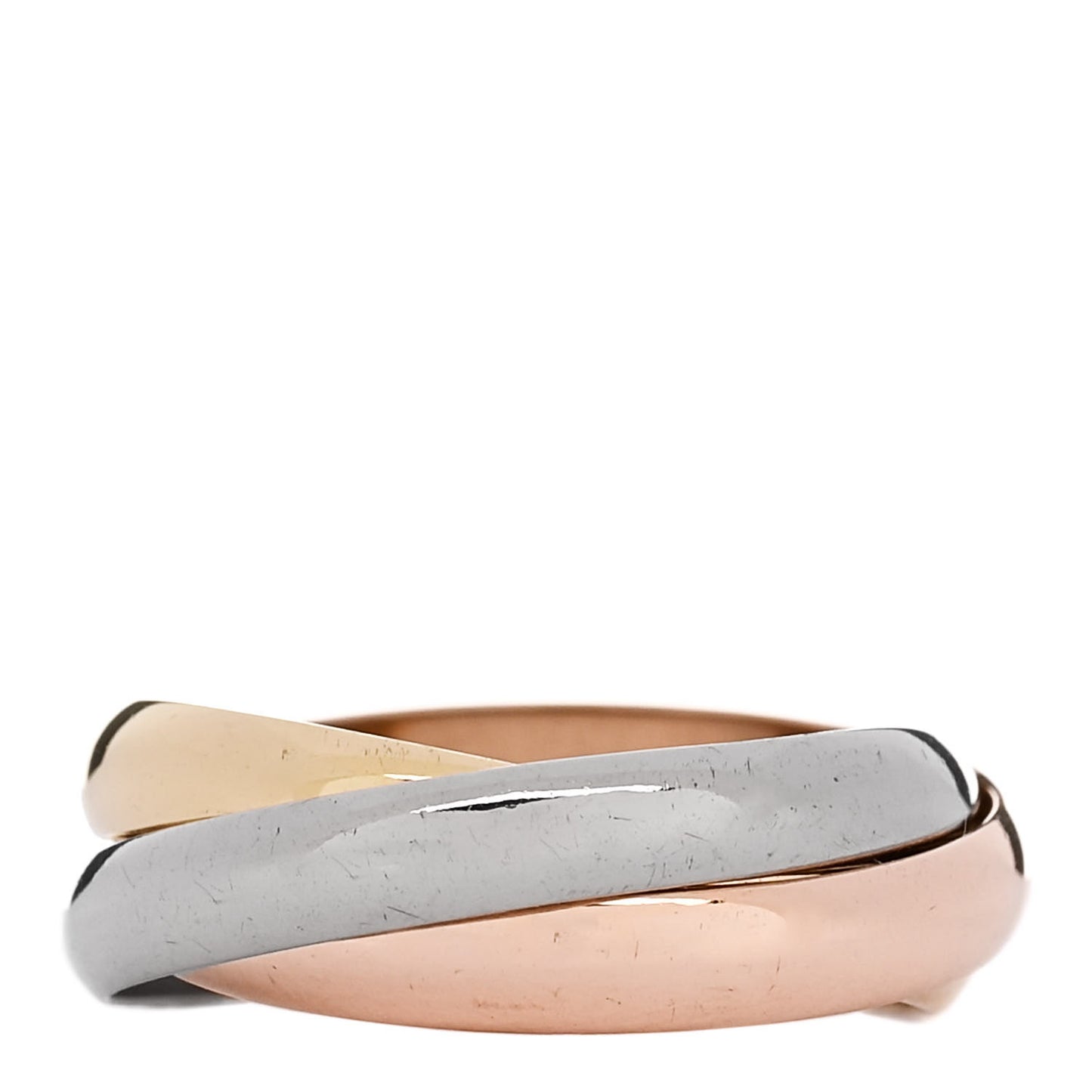 18K Pink Yellow White Gold Small Trinity Ring 49 5