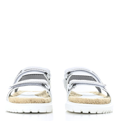 Christian Dior Technical Knit Jute Dioract 10mm Sandals 38 White Black 2 of 7