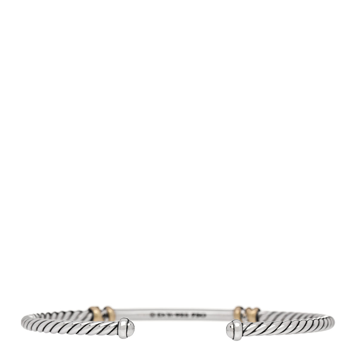 Sterling Silver 18K Yellow Gold Diamond Petite Helena Classic Cable Station Bracelet