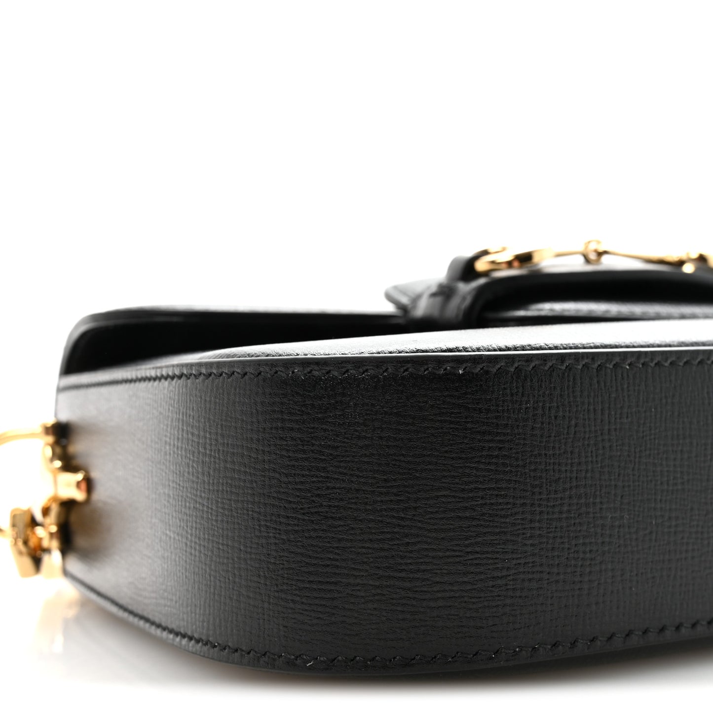 Azalea Calfskin Web Mini Horsebit 1955 Shoulder Bag Black
