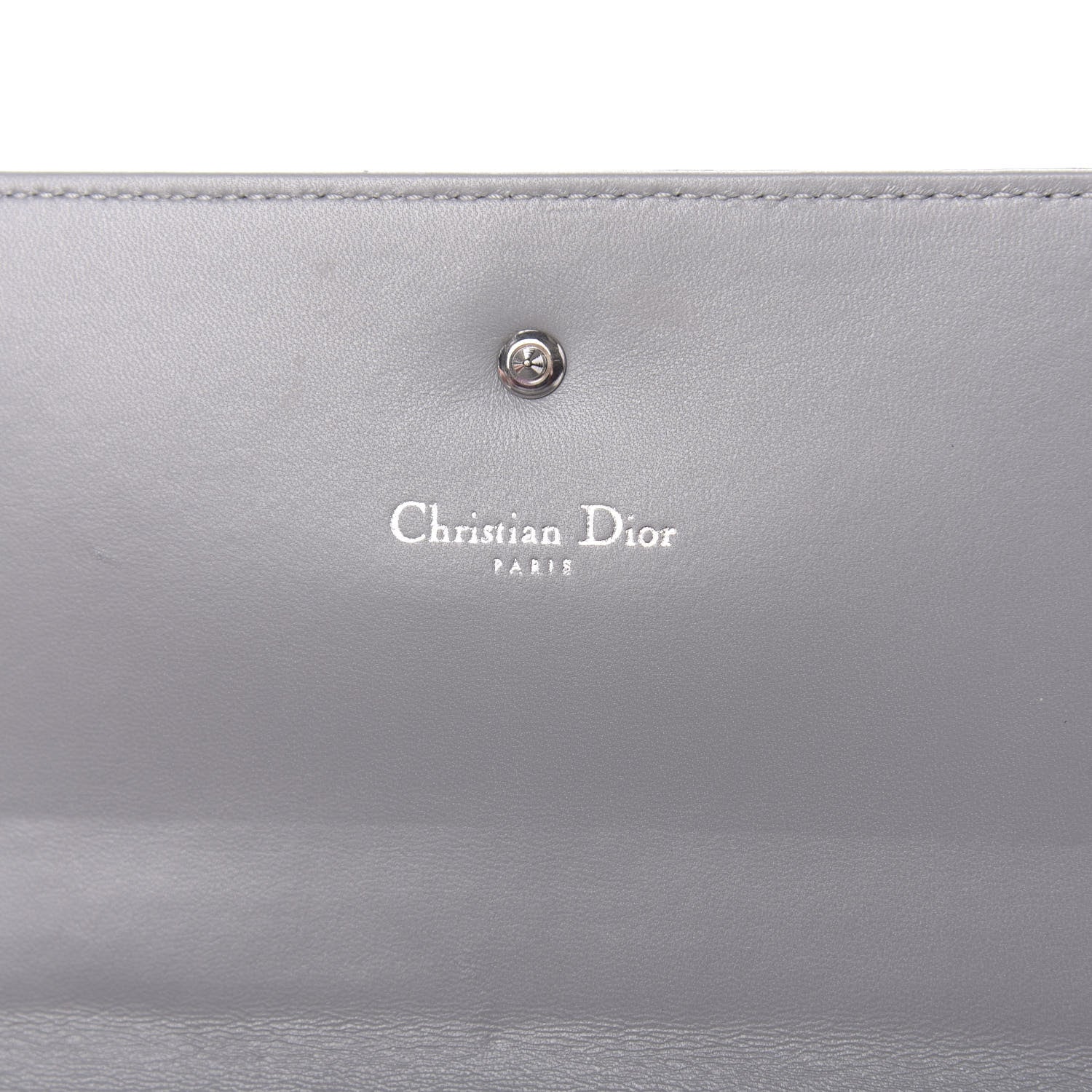 Christian Dior Grained Calfskin Diorama Croisiere Chain Wallet Gris 6 of 10