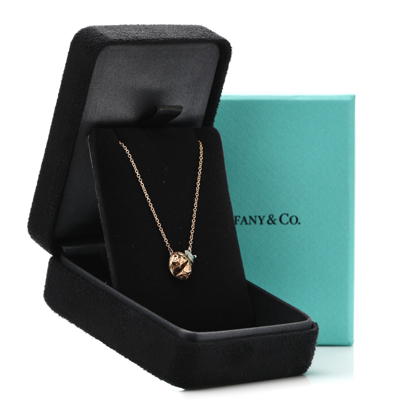 18K Rose Gold Sterling Silver Return to Tiffany Love Bugs Ladybug Pendant Necklace