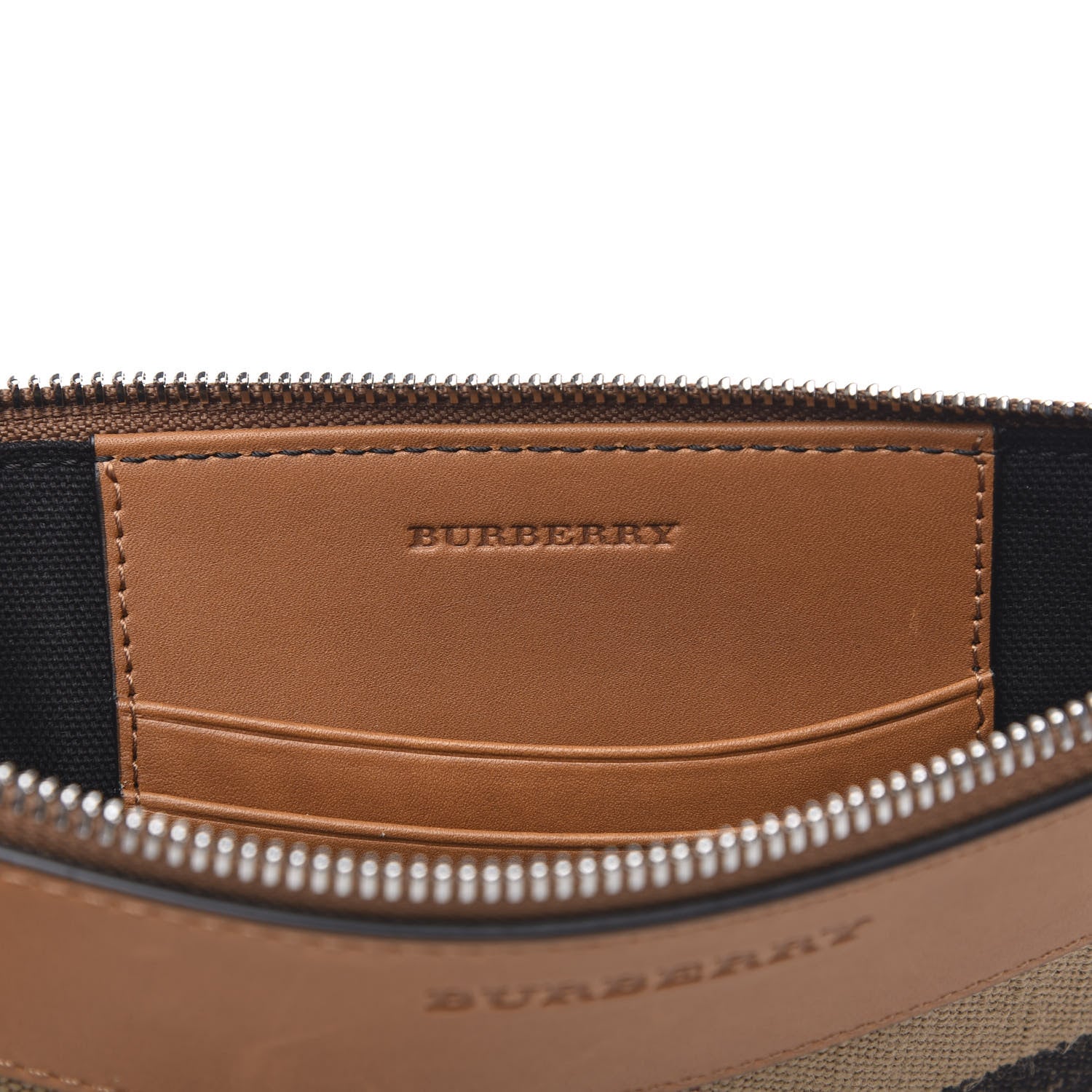 Burberry Mega Check Peyton Crossbody Clutch Bag Saddle Brown 6 of 12