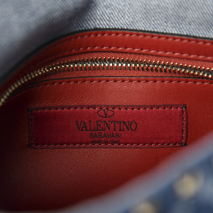 Valentino Garavani Denim Medium Rockstud Spike Shoulder Bag Denim 8 of 9