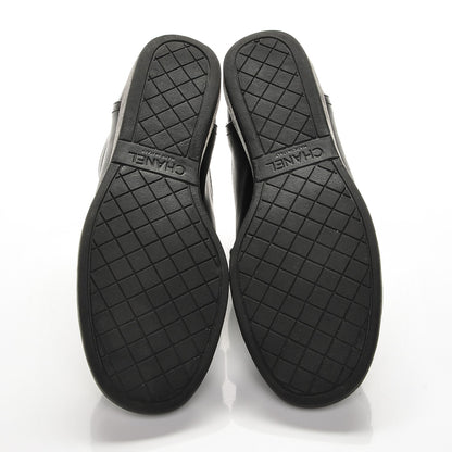 Chanel Lambskin Patent Calfskin Cap Toe CC Sneakers 37 Black 5 of 11