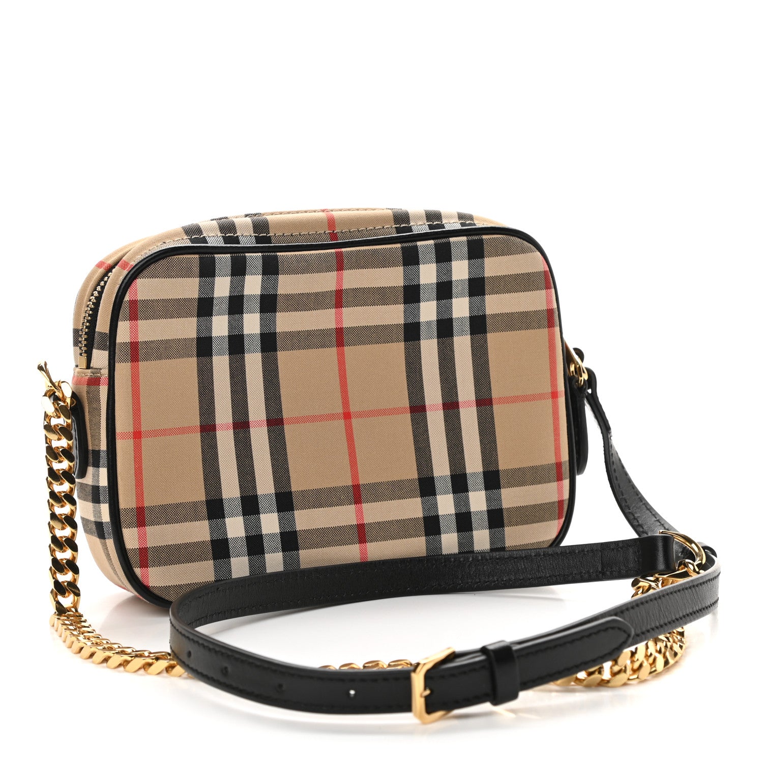 Burberry Calfskin Vintage Check Camera Bag Archive Beige 3 of 12