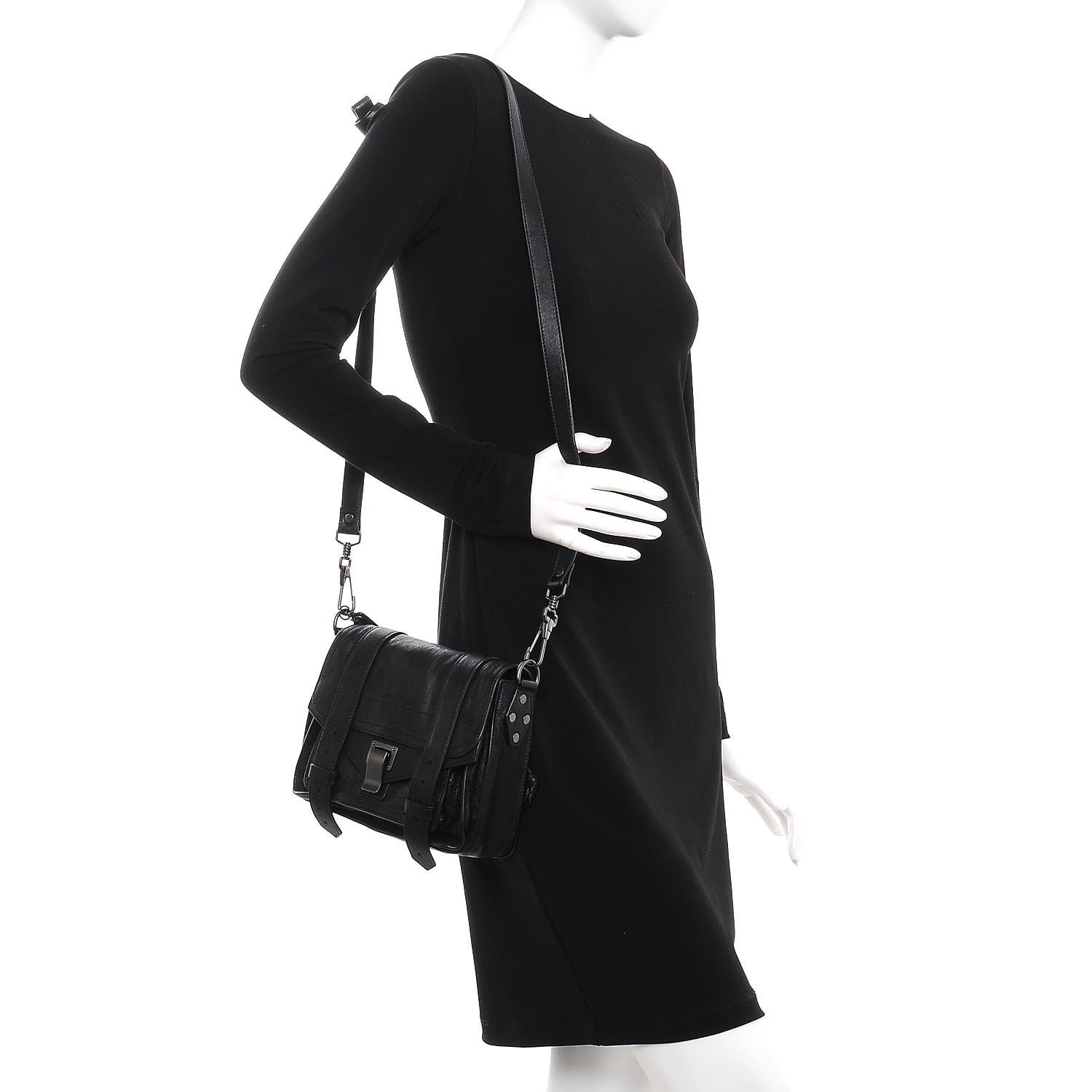 Proenza Schouler Lambskin PS1 Pouch Messenger Black 2 of 6