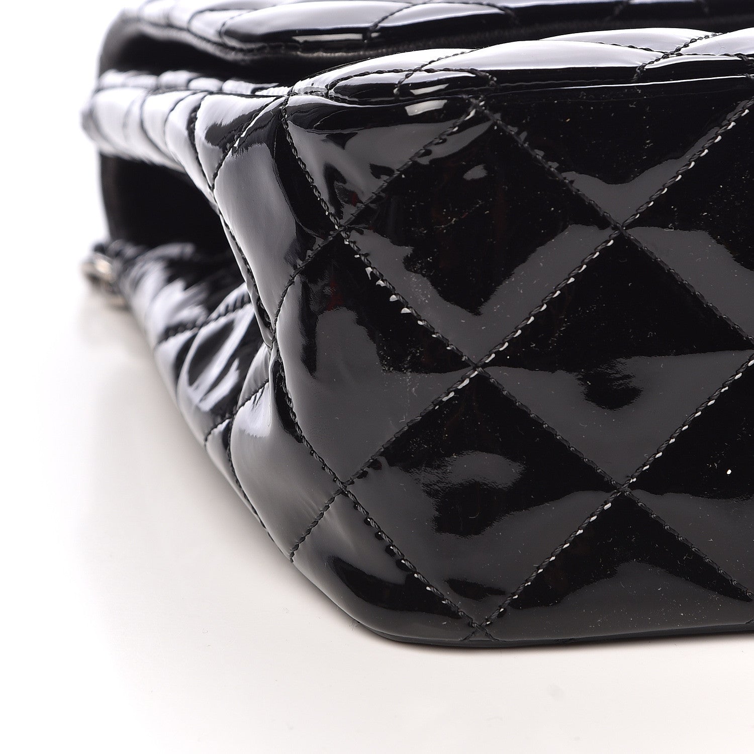 Chanel Patent Quilted Jumbo Single Flap Black 9 of 11