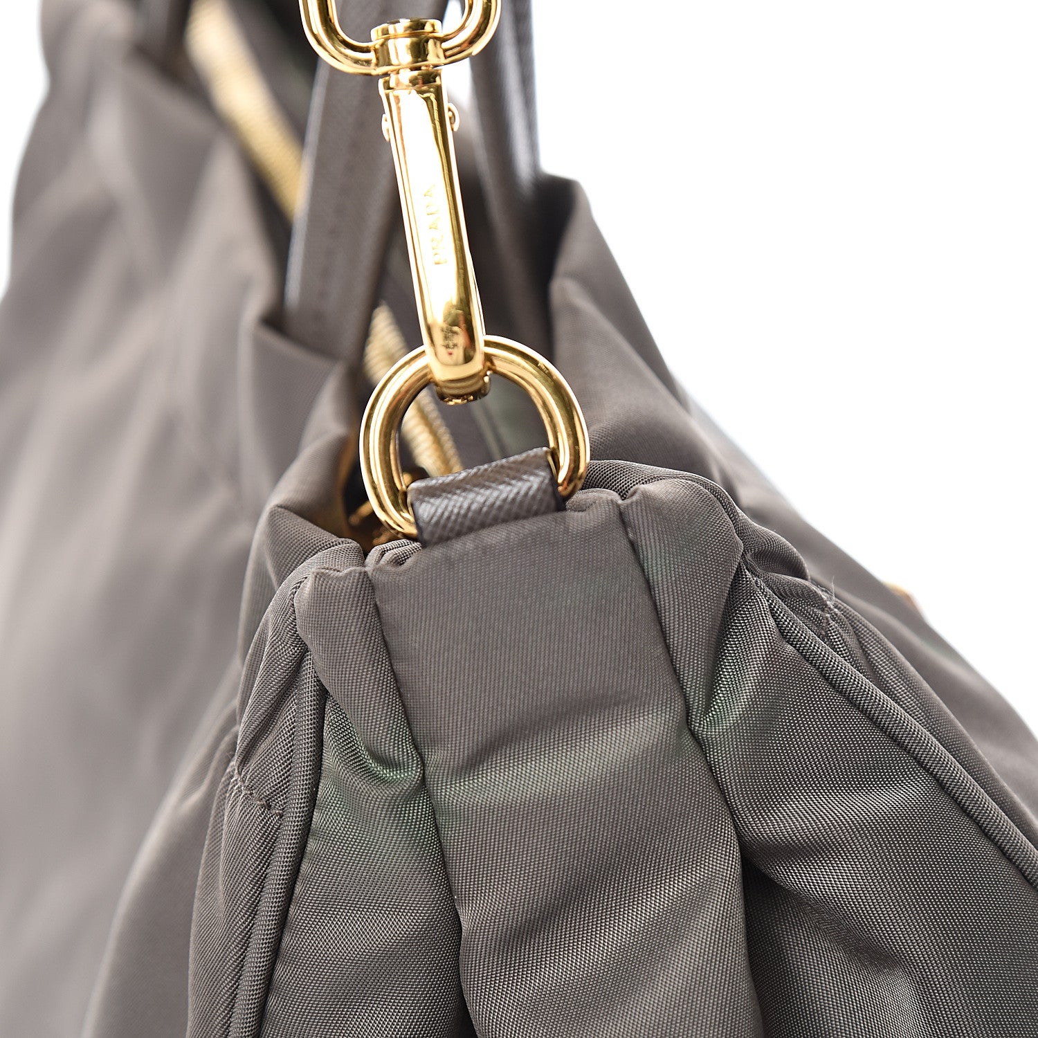 Prada Tessuto Nylon Saffiano Shopping Satchel Grey 7 of 15