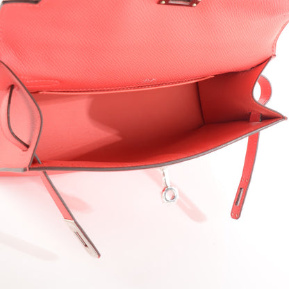 Hermes Epsom Kelly Pochette Clutch Rouge Pivoine 7 of 15