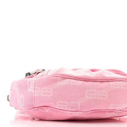 Balenciaga Denim BB Monogram Le Cagole Shoulder Bag XS Pink 10 of 11