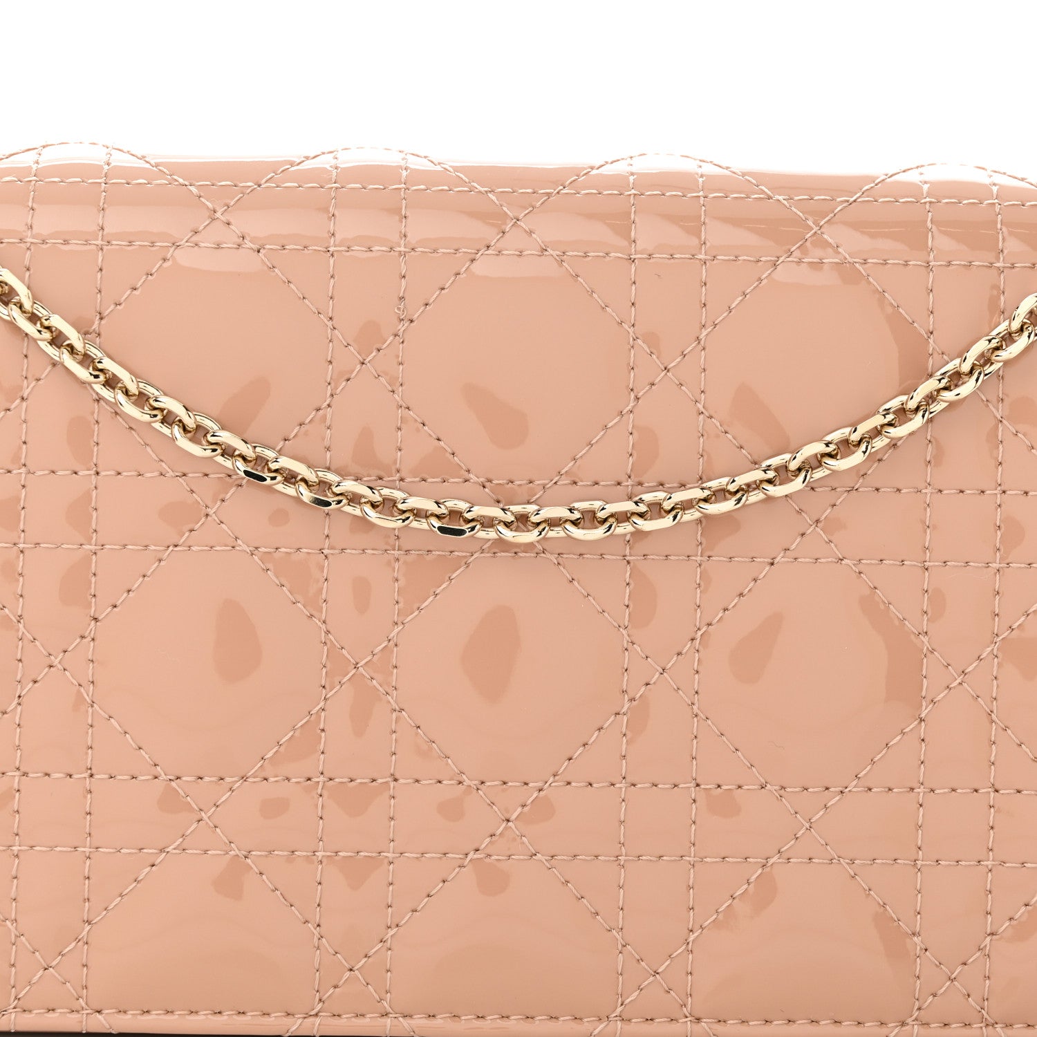 Christian Dior Patent Cannage Lady Dior Convertible Clutch Beige 8 of 10