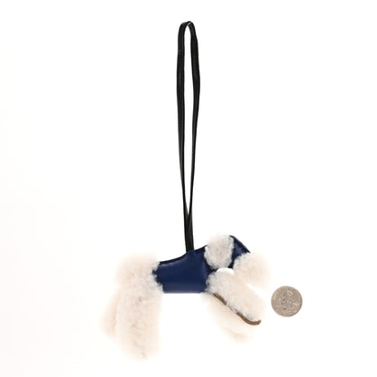 Hermes Milo Lambskin Shearling Budy Charm Bleu France Bleu Saphir 2 of 6