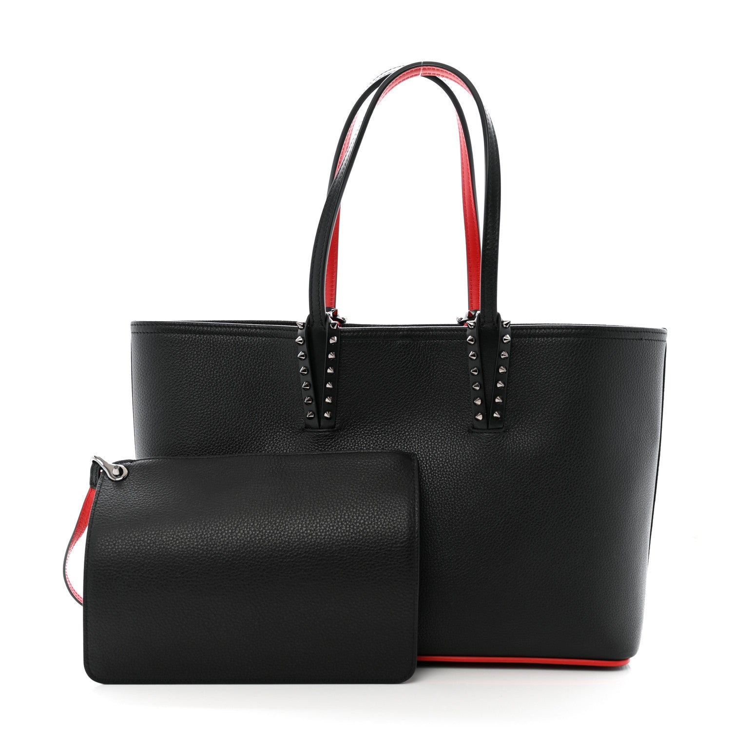 Christian Louboutin Calfskin Empire Spikes Small East West Cabata Tote Black 3 of 13
