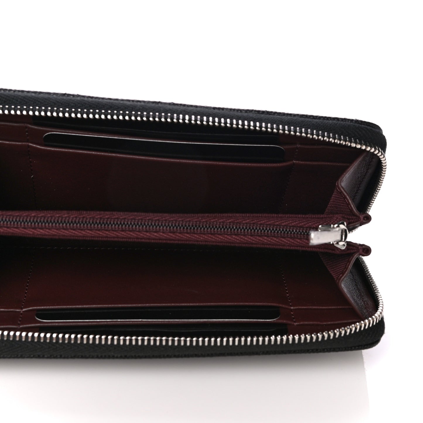 Caviar Quilted Medium Zip Around Wallet Black