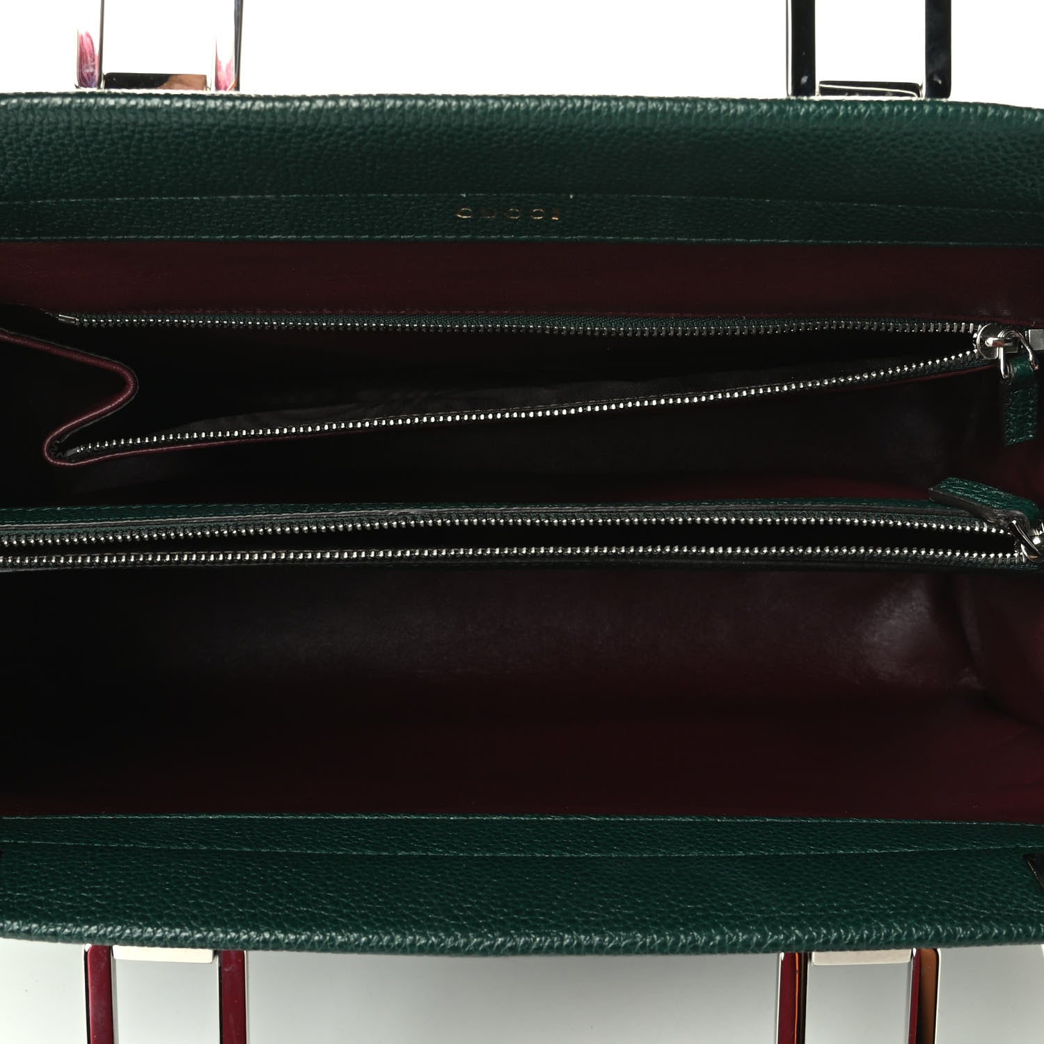 Gucci Grainy Calfskin Medium Zumi Top Handle Bag Vintage Green 4 of 7
