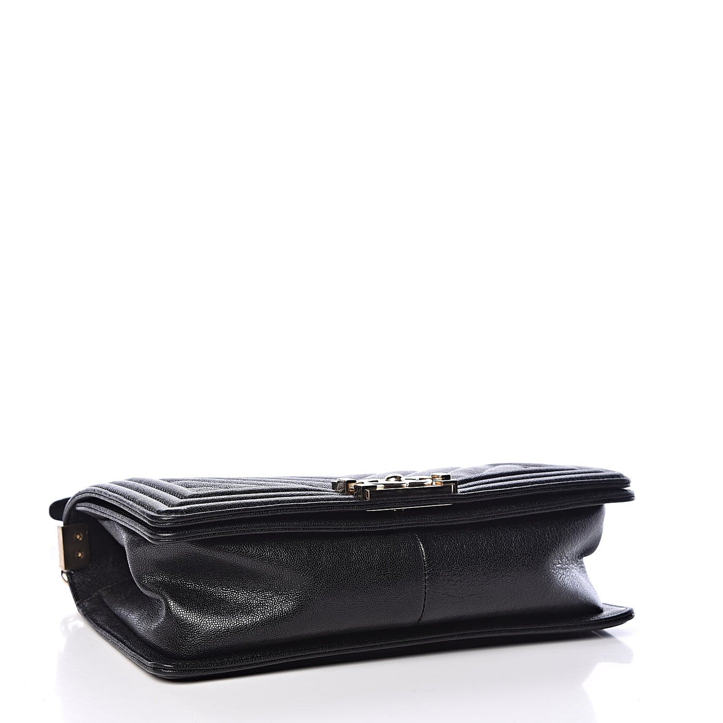 Caviar Chevron Quilted Medium Boy Flap Black