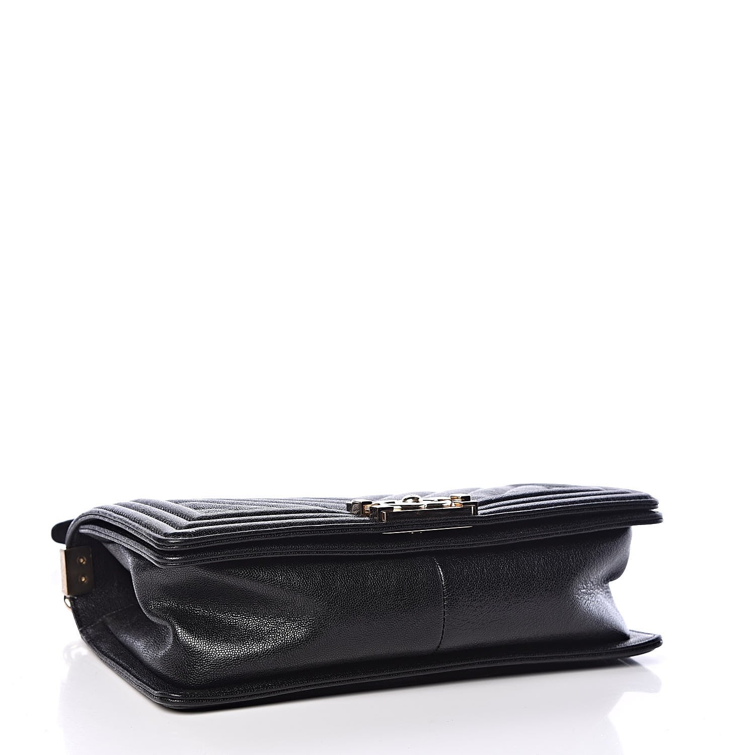 Chanel Caviar Chevron Quilted Medium Boy Flap Black 4 of 11