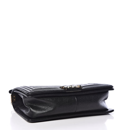 Chanel Caviar Chevron Quilted Medium Boy Flap Black 4 of 11