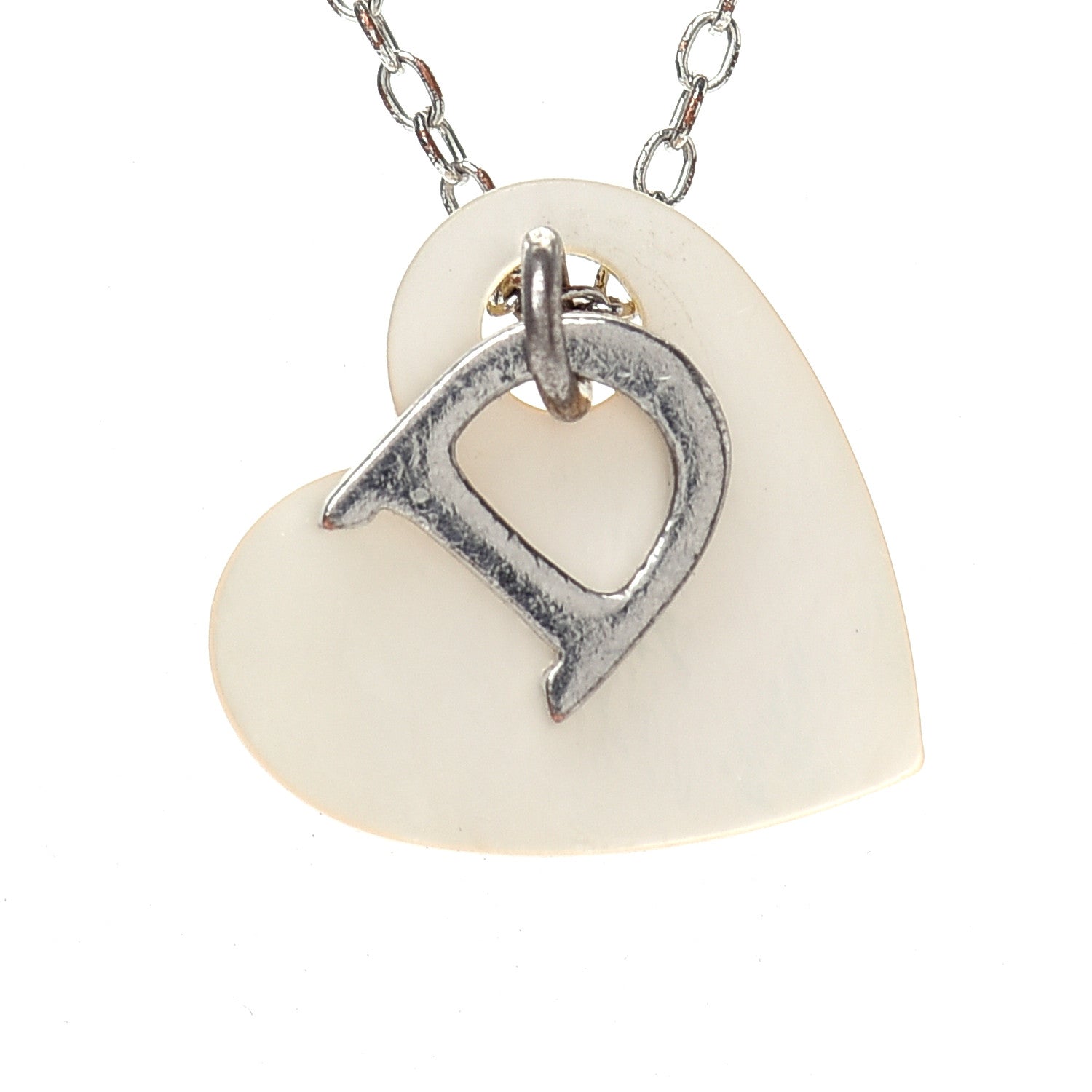 Christian Dior D Heart Necklace Silver 4 of 4