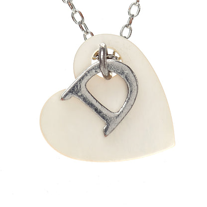 Christian Dior D Heart Necklace Silver 4 of 4