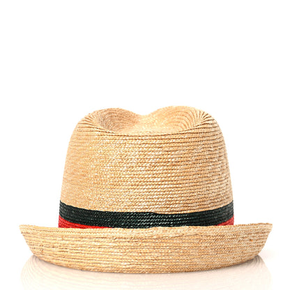 Gucci Abaca Straw Web Fedora Hat XL 6 of 13