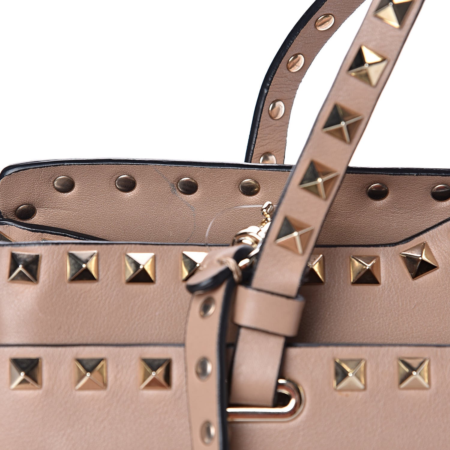 Valentino Garavani Vitello Rockstud Flip Lock Tote Alpaca 13 of 16