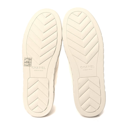 Chanel Canvas Grosgrain Cap Toe CC Sneakers 39 Ivory Black 5 of 8