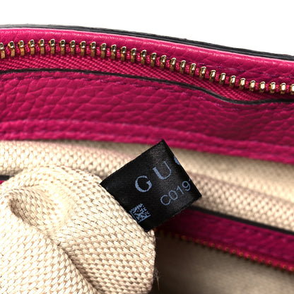 Gucci Pebbled Calfskin Small Soho Top Handle Bag Bright Bougainvillea 8 of 11
