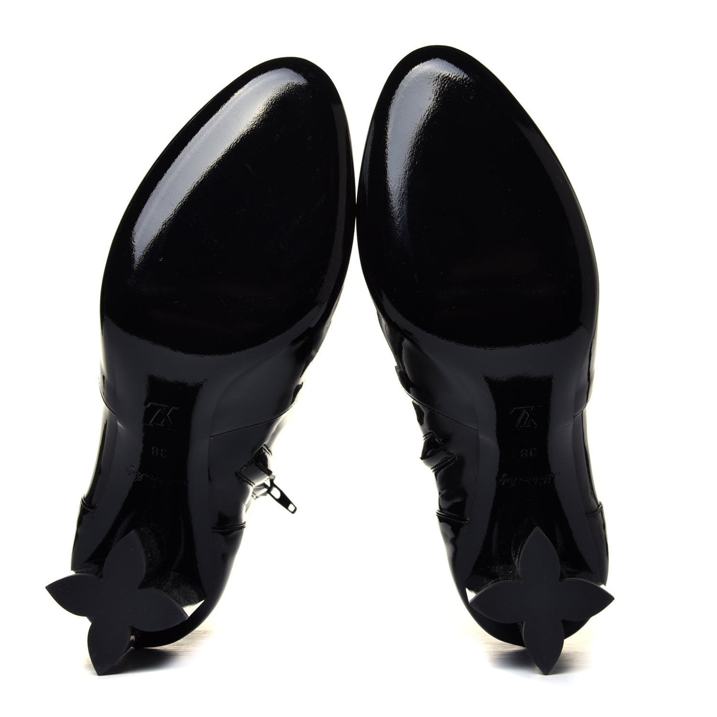 Patent Silhouette Ankle Boots 38 Black