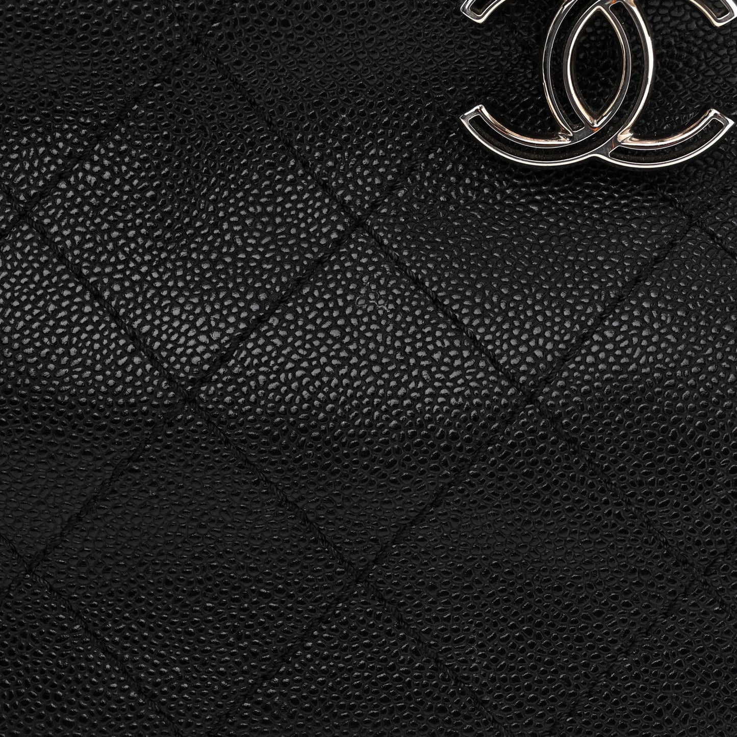 Grained Calfskin Shopping Fever Tote Black