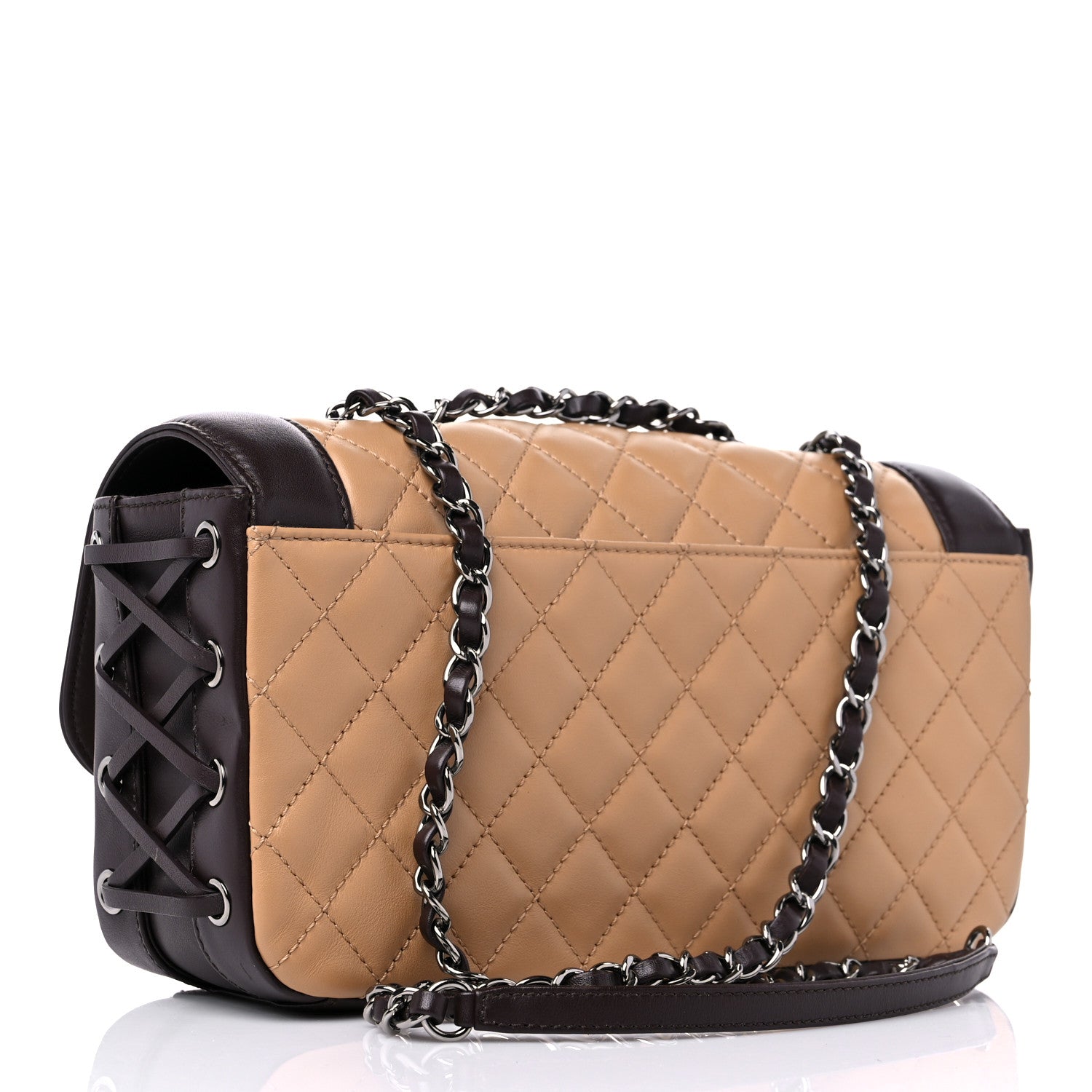 Chanel Calfskin Quilted Medium Coco Corset Flap Brown Beige 3 of 14