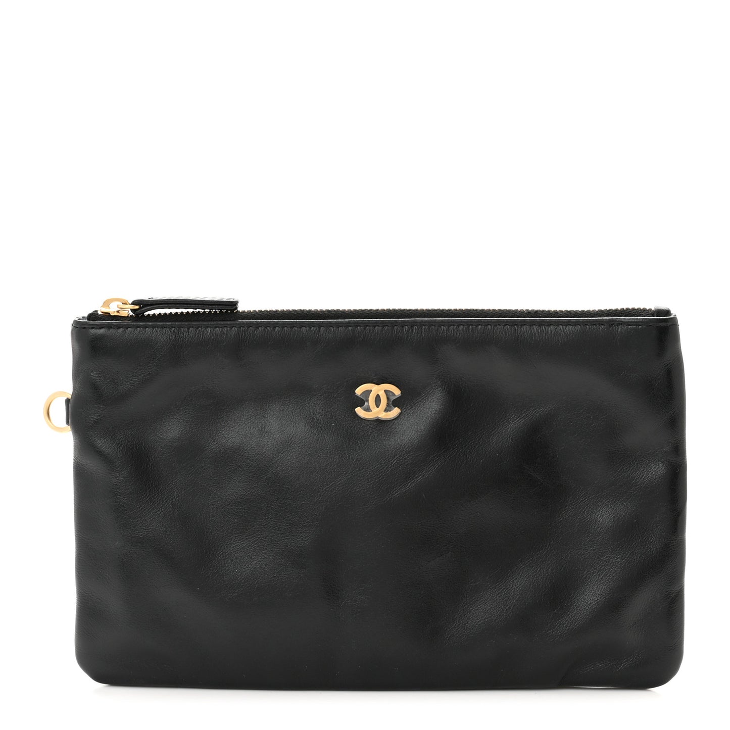 Shiny Calfskin Chanel 22 Removable Pouch Black