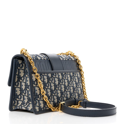 Christian Dior Oblique 30 Montaigne Chain Flap Bag Blue 3 of 13
